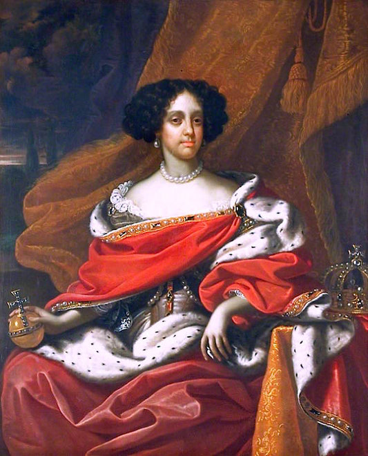 Catherine of Braganza, Queen Consort of King Charles II, vintage artwork by Benedetto Gennari the Younger, 12x8" (A4) Poster