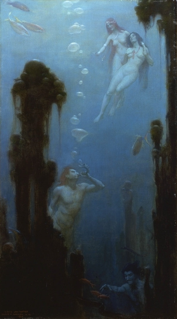 A Deep Sea Fantasy, vintage artwork by Charles Courtney Curran, 12x8" (A4) Poster