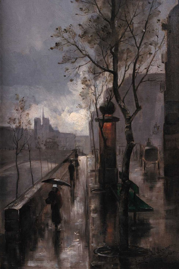 In Paris, vintage artwork by Zdenka Braunerová, 12x8" (A4) Poster