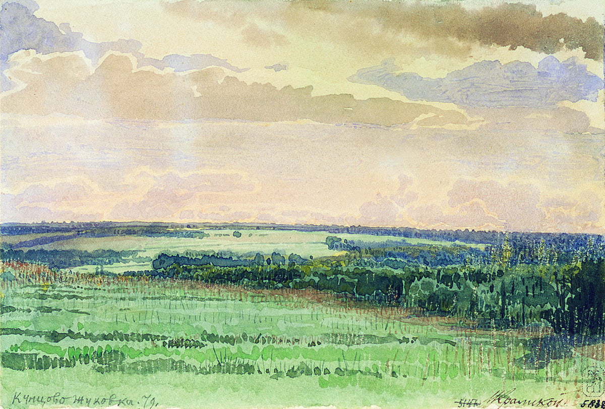 Lake in Zhukovka, vintage artwork by Ivan Kramskoi, 12x8" (A4) Poster