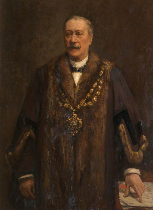 James Yates, Mayor of Oldham, vintage artwork by Frederick William Jackson, 12x8" (A4) Poster
