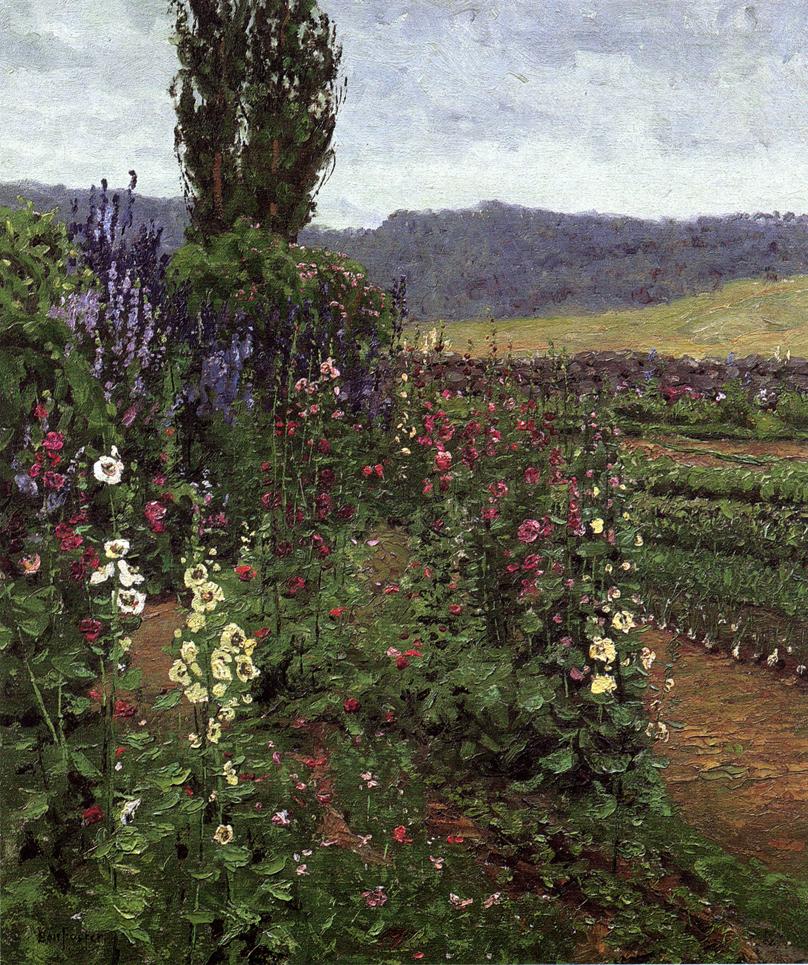 Hollyhock Path by Ben Foster,A3(16x12")Poster