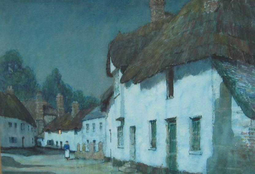 Cottages in the Moonlight by Albert Moulton Foweraker,16x12(A3) Poster