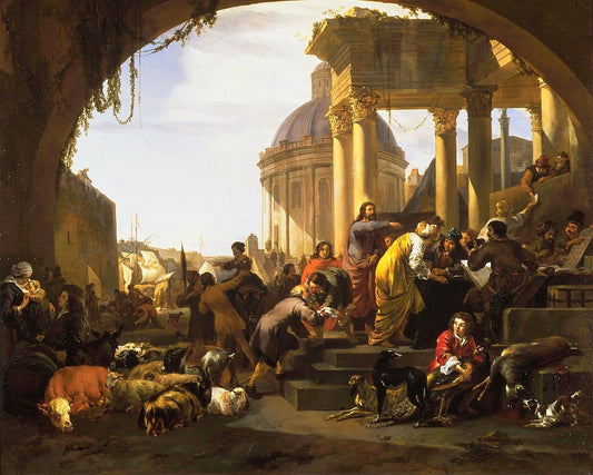 The Calling of St Matthew, vintage artwork by Jan Baptist Weenix, 12x8" (A4) Poster