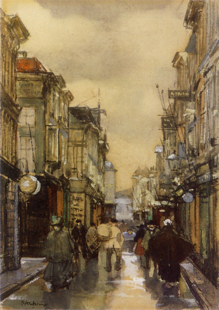 Spuistraat, The Hague, vintage artwork by Floris Arntzenius, 12x8" (A4) Poster