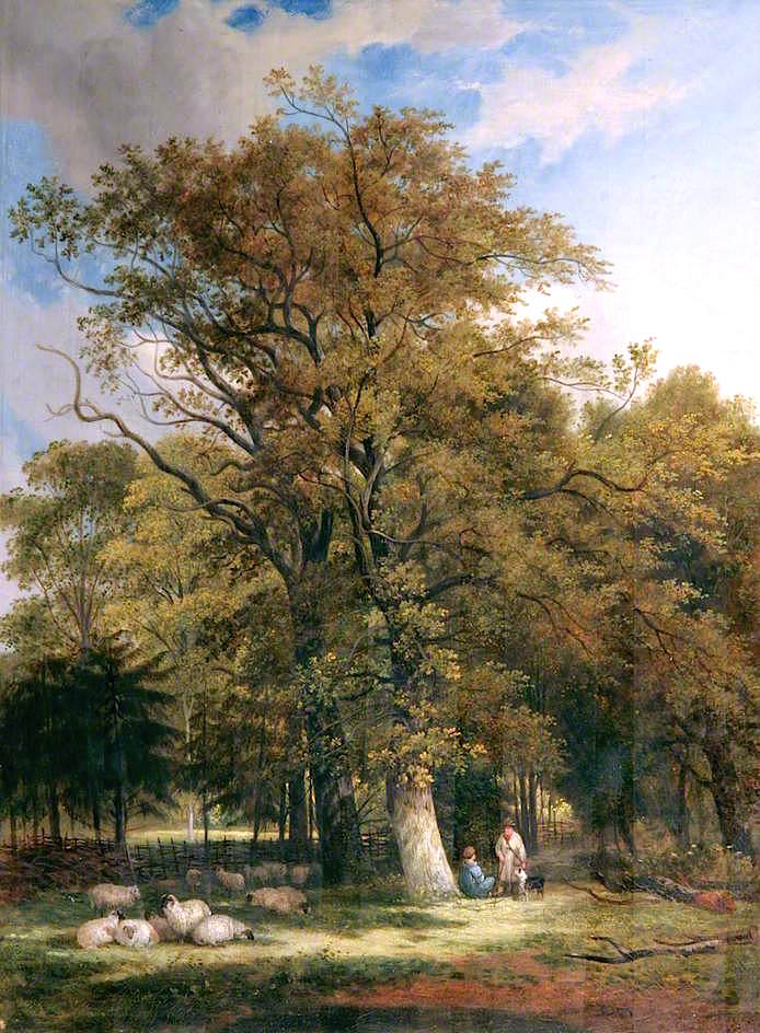 Queen's College Grove, Cambridge, vintage artwork by Samuel David Colkett, A3 (16x12") Poster Print