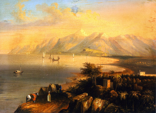 Harbor Scene, vintage artwork by Charles Deas, A3 (16x12") Poster Print