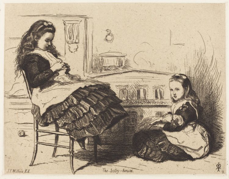 The Doll House, vintage artwork by Sir John Everett Millais, 12x8" (A4) Poster
