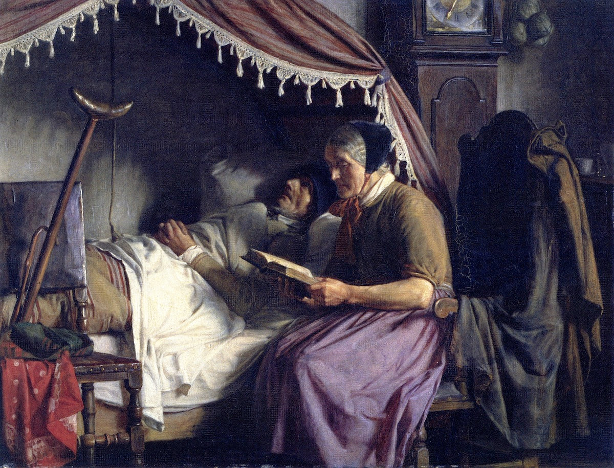 Old People, vintage artwork by Carl Heinrich Bloch, 12x8" (A4) Poster