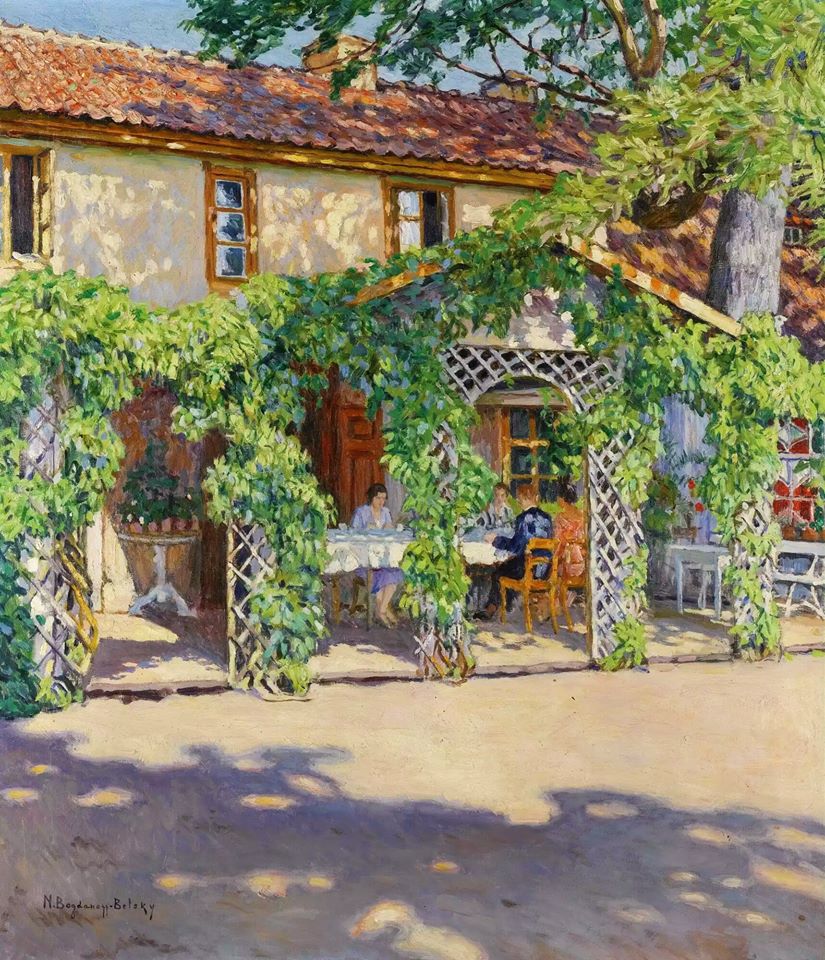 Dacha in the Summer by Nikolai Petrovich Bogdanov-Belsky,A3(16x12")Poster