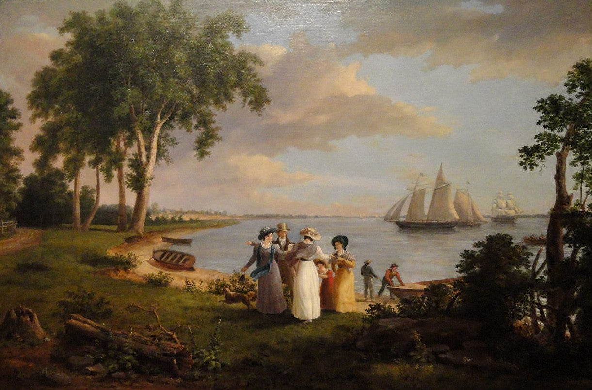 View of the Delaware near Philadelphia, vintage artwork by Thomas Birch, 12x8" (A4) Poster