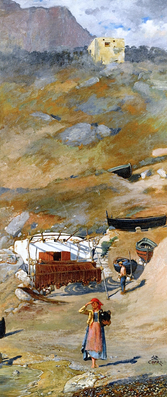 Fiserman's Hut, vintage artwork by Charles Caryl Coleman, 12x8" (A4) Poster