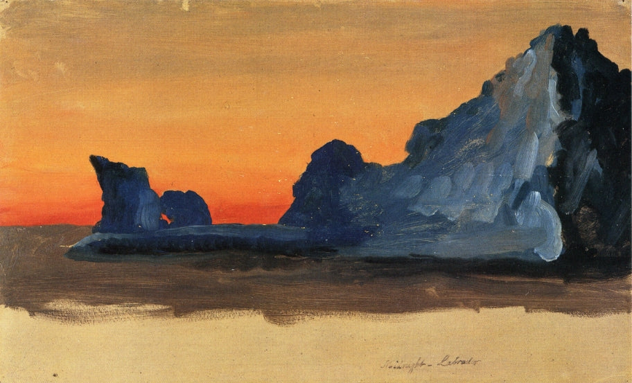 Icebergs at Midnight, Labrador, vintage artwork by Frederic Edwin Church, 12x8" (A4) Poster