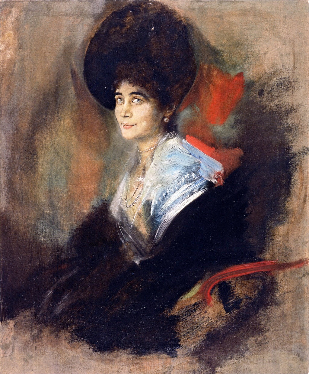 Katharina Fürstin Henckel von Donnersmarck, vintage artwork by Franz von Lenbach, 12x8" (A4) Poster