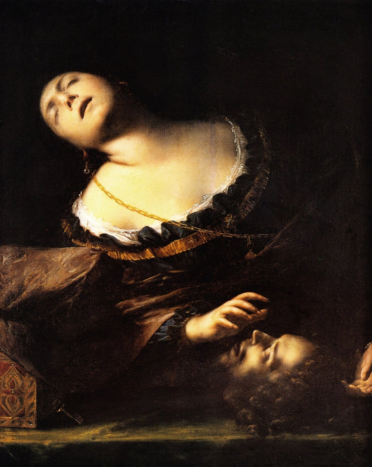 Herodias with the Head of St. John the Baptist, vintage artwork by Francesco Cairo, 12x8" (A4) Poster