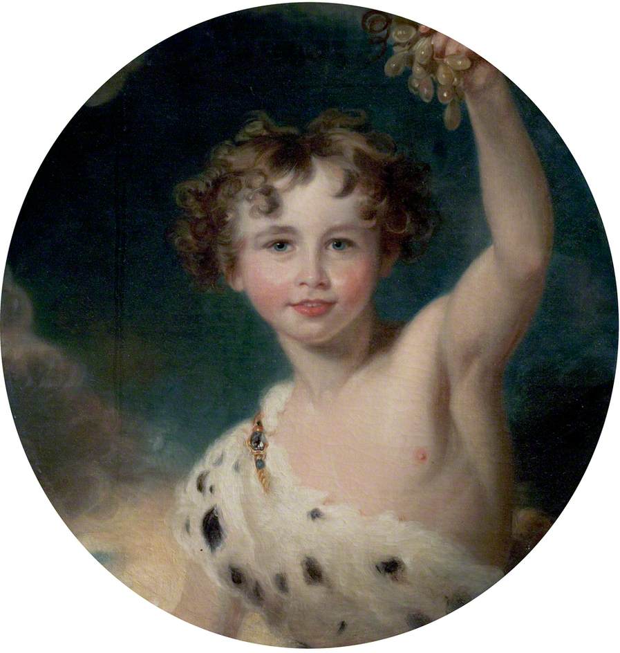 Charles Hope as Bacchus, vintage artwork by Thomas Lawrence, 12x8" (A4) Poster