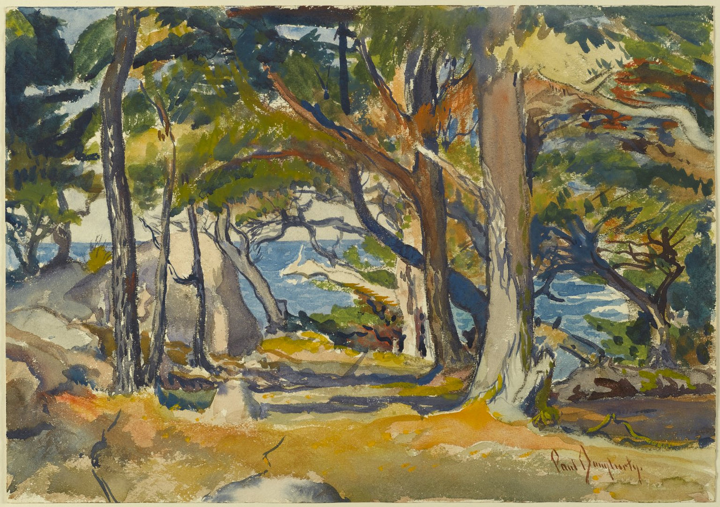 Cedar Grove by the Sea by Paul Dougherty,16x12(A3) Poster
