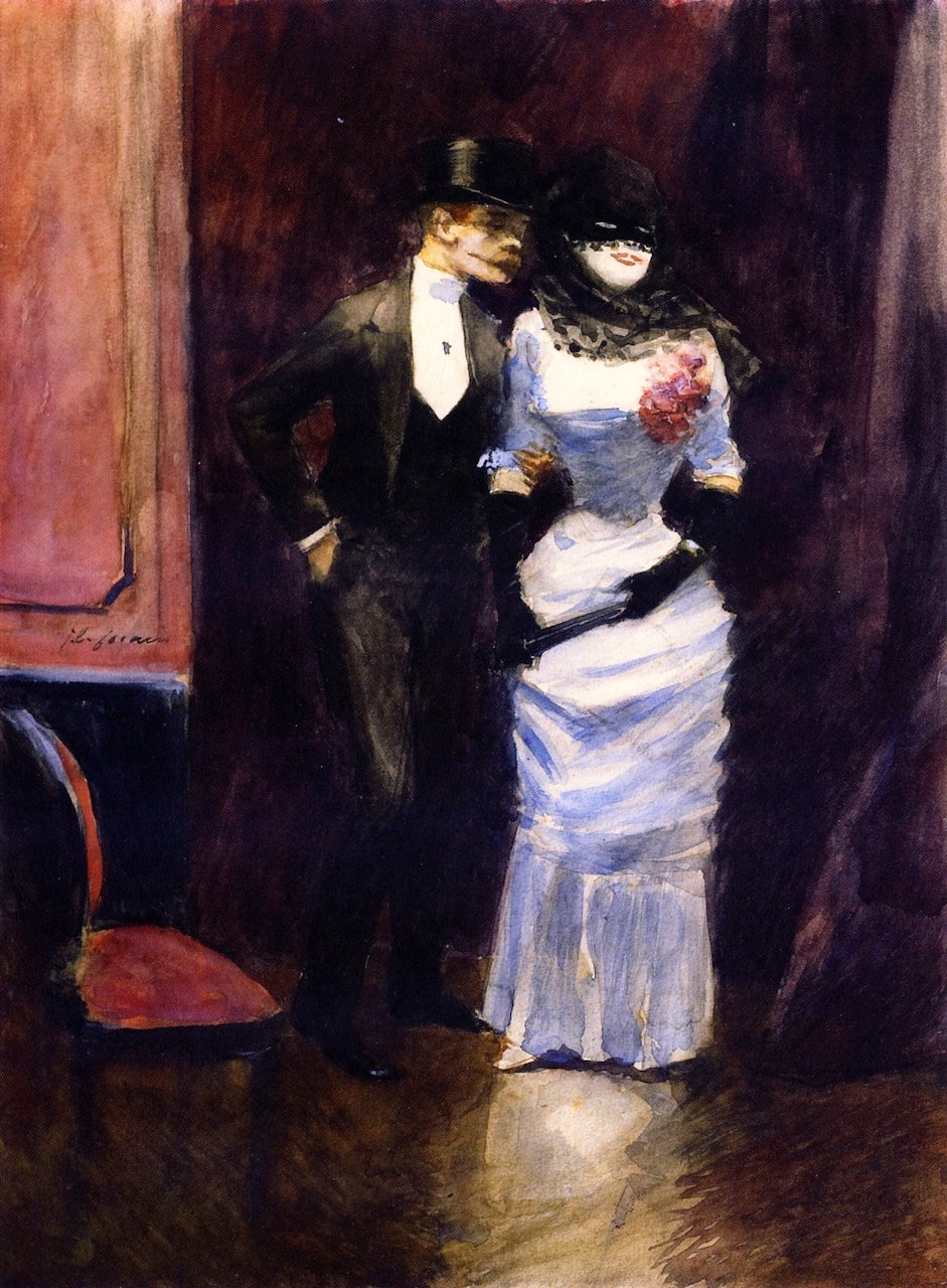 At the Masked Ball, vintage artwork by Jean-Louis Forain, 12x8" (A4) Poster