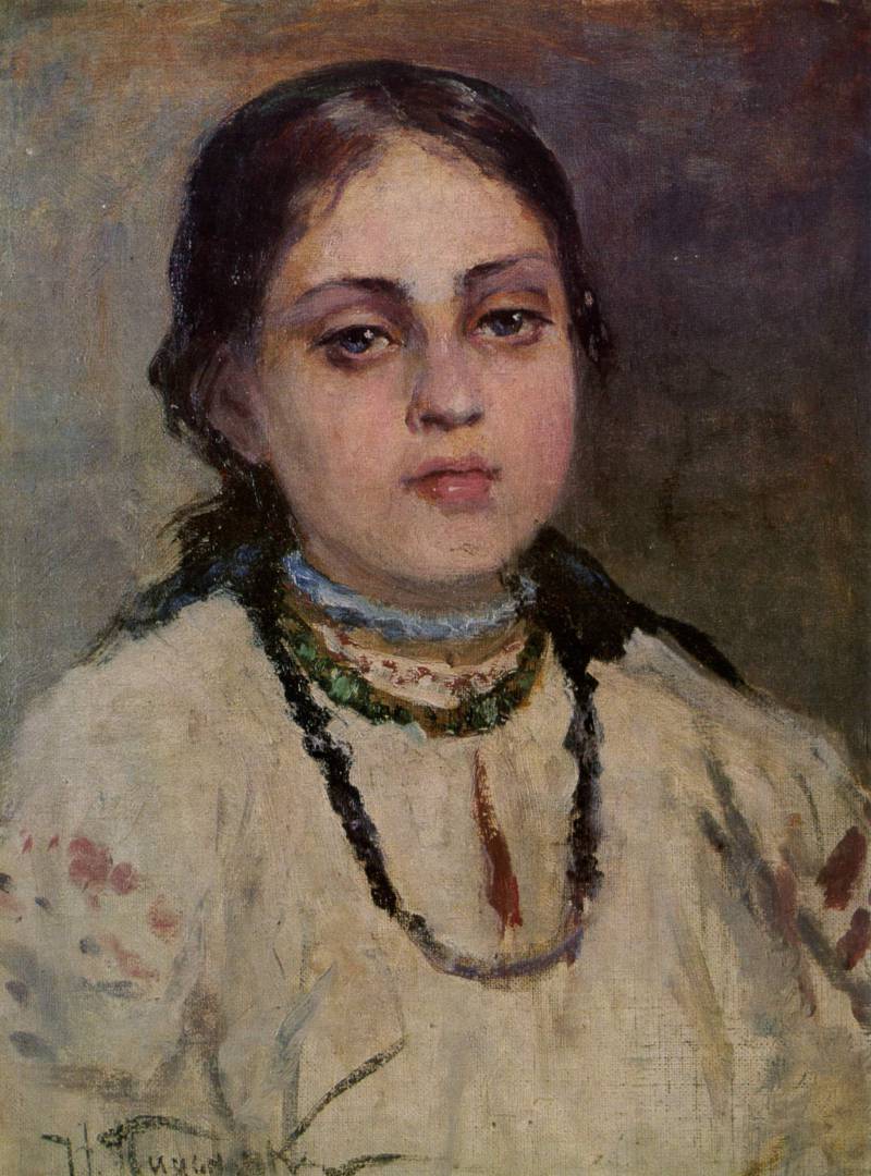 Girl in a Ukrainian Costume by Nikolai Pimonenko,A3(16x12")Poster
