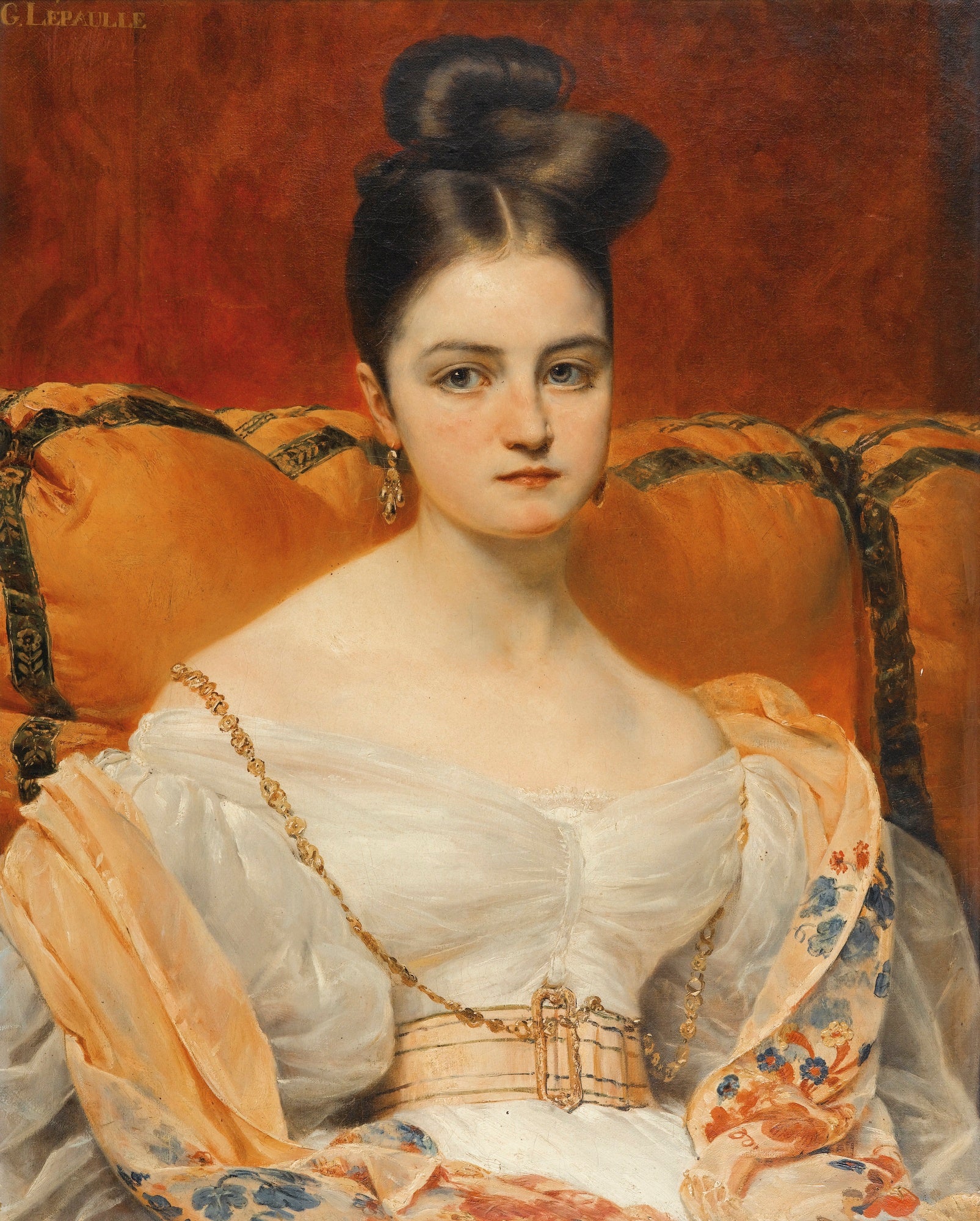 Portrait of Henriette Grevedon, vintage artwork by François Gabriel Guillaume Lepaulle, A3 (16x12") Poster Print