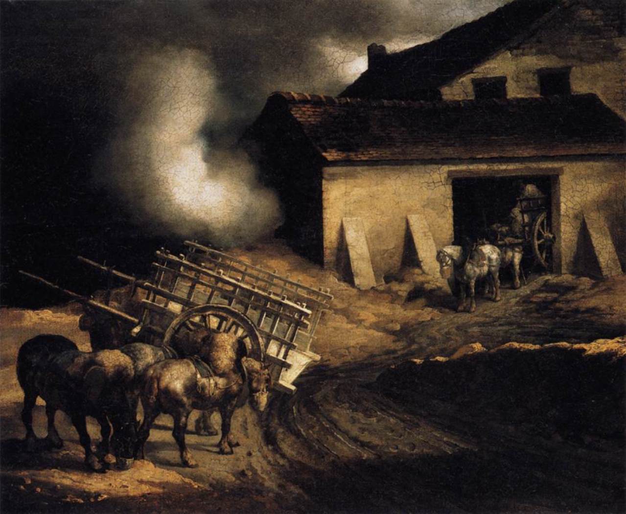 The Plaster Kiln, vintage artwork by Theodore Gericault, 12x8" (A4) Poster