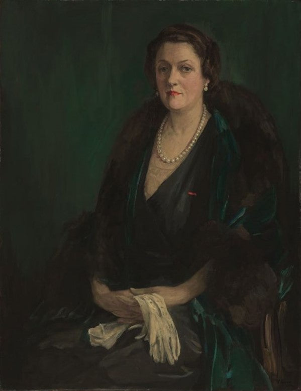 Alma de Bretteville Spreckels (Mrs. Adolph B. Spreckels), vintage artwork by Sir John Lavery, R.A., 12x8" (A4) Poster