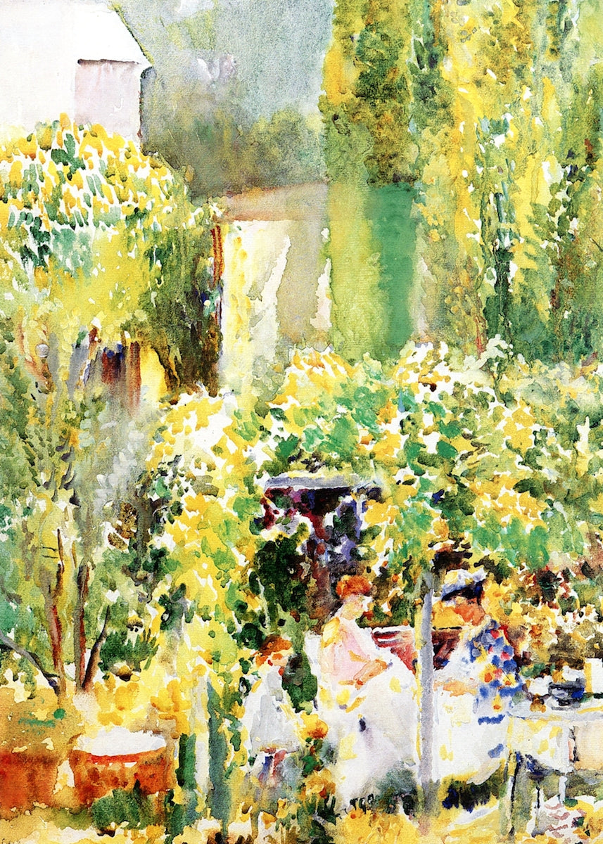 Garden Tea Party, vintage artwork by Annie G. Sykes, 12x8" (A4) Poster