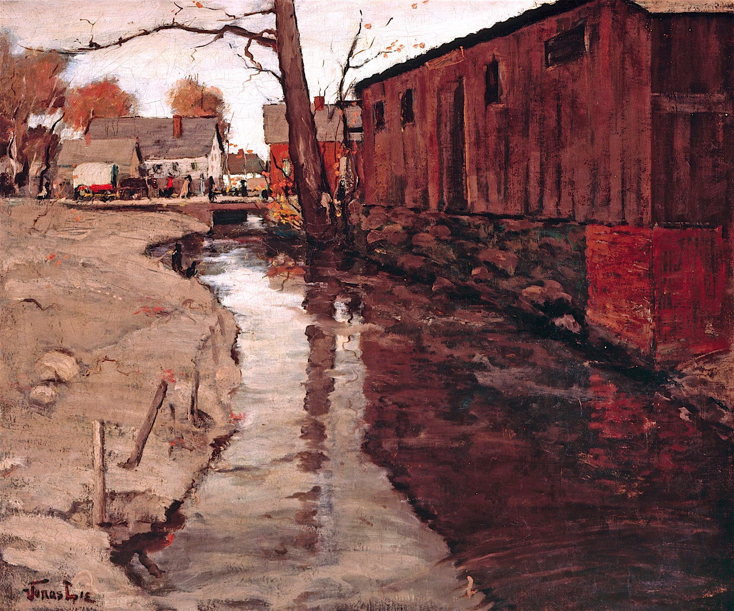 Mill-Race, vintage artwork by Jonas Lie, 12x8" (A4) Poster
