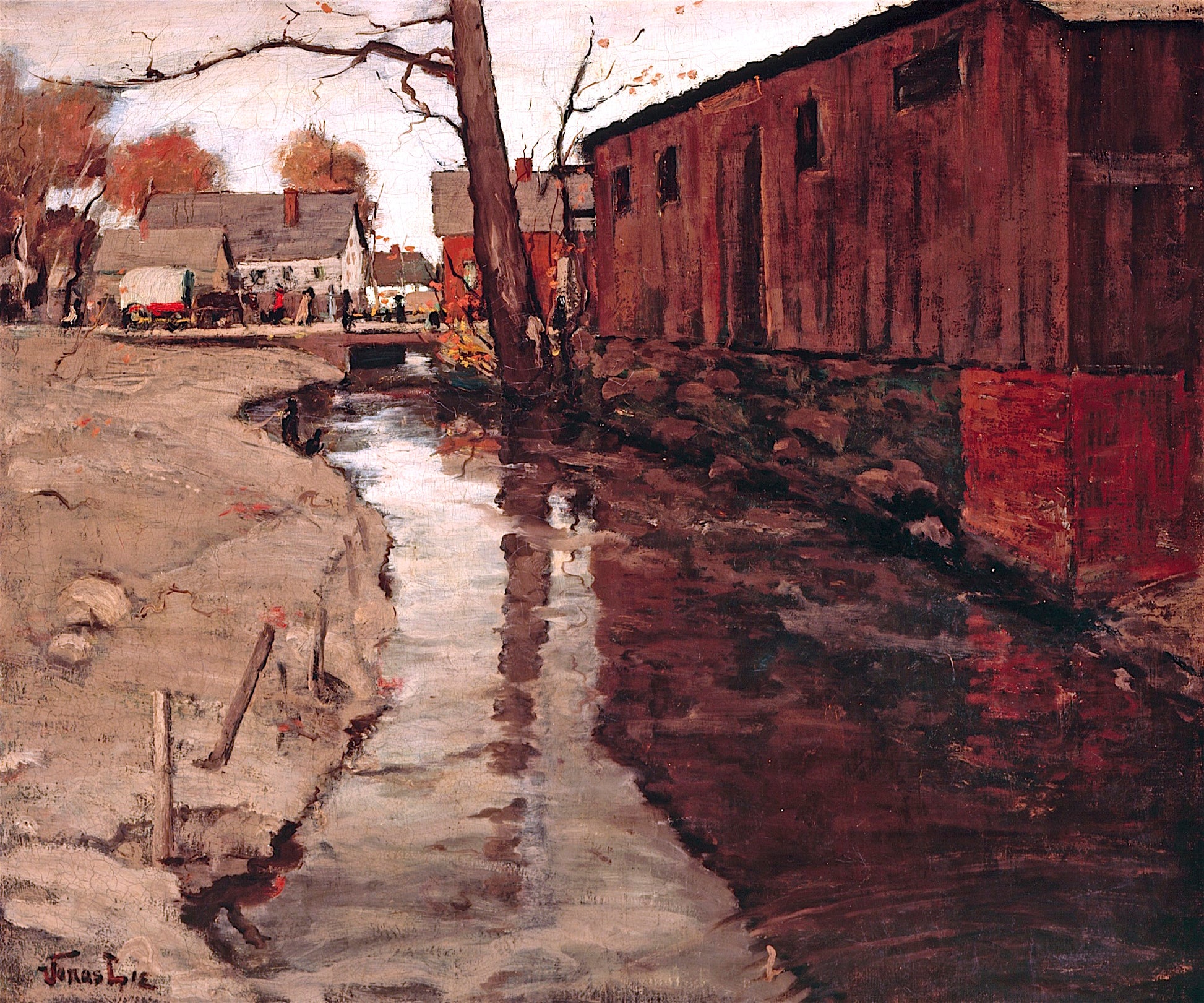 Mill-Race, vintage artwork by Jonas Lie, 12x8" (A4) Poster