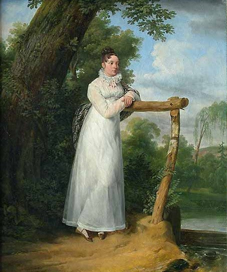 Portrait de Madame Philippe Lenoir, nee Marie-Aspasie Jousserand, vintage artwork by Horace Vernet, A3 (16x12") Poster Print