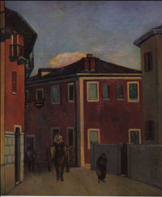 A Street in Liguria, vintage artwork by Pietro Marussig, 12x8" (A4) Poster