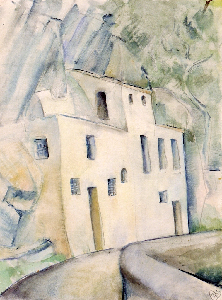 Positano, House at the Bend in the Road, vintage artwork by Anita Ree, 12x8" (A4) Poster