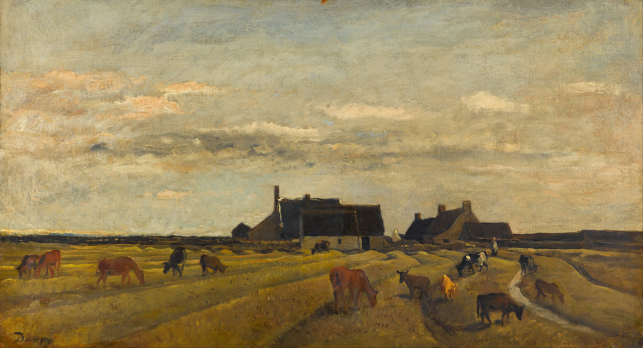 Farm at Kerity, Brittany, vintage artwork by Charles-François Daubigny, A3 (16x12") Poster Print