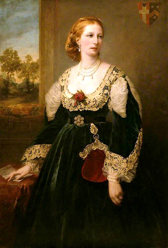 Emily Jane Wodehouse, Lady Newton, vintage artwork by Attilio Baccani, 12x8" (A4) Poster
