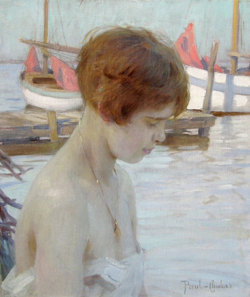 Young Girl at Harbor by Paul emile Chabas,A3(16x12")Poster