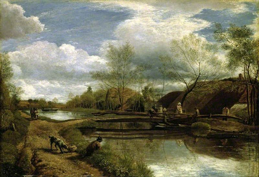 The River Kennet, near Newbury, vintage artwork by John Linnell, A3 (16x12") Poster Print