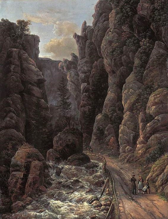 Gorge in Saxon Switzerland, vintage artwork by Johan Christian Claussen Dahl, A3 (16x12") Poster Print