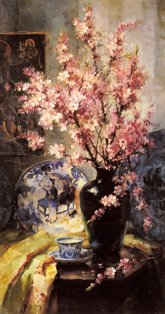  and Blue and White Porcelain on a Table by Frans Mortelmans,A3(16x12")Poster