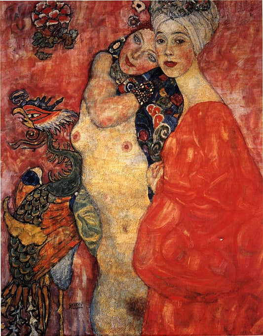 Girlfriends by Gustav Klimt,A3(16x12")Poster