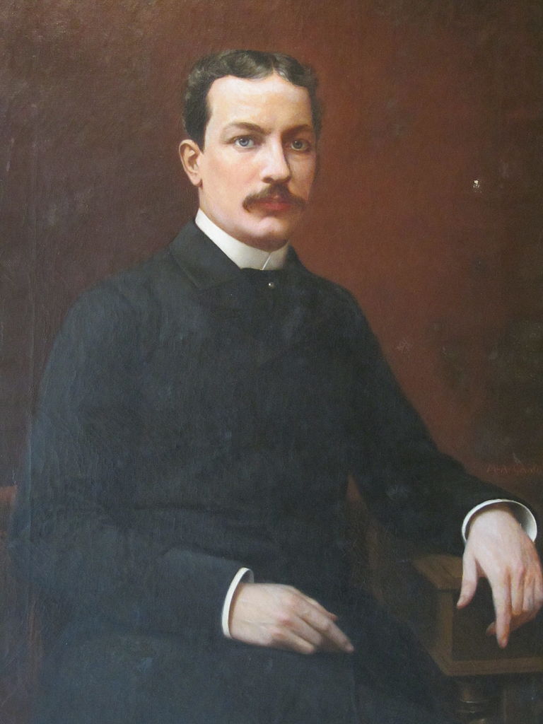 Portrait of Arturo Edwards Ross, vintage artwork by Manuel Antonio Caro, 12x8" (A4) Poster