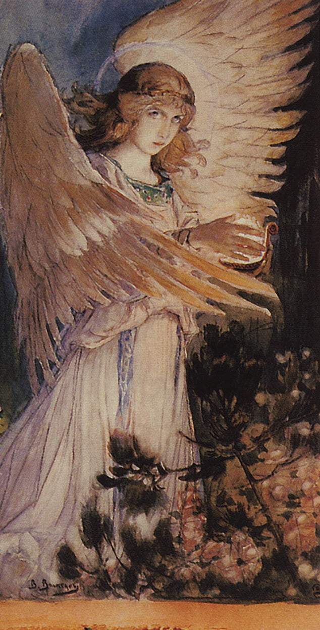 Angel with a Lamp, vintage artwork by Viktor Mikhaylovich Vasnetsov, 12x8" (A4) Poster