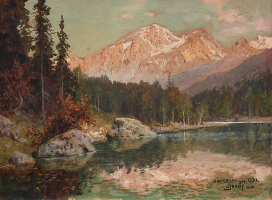 Hintersee, vintage artwork by Georg Janny, 12x8" (A4) Poster