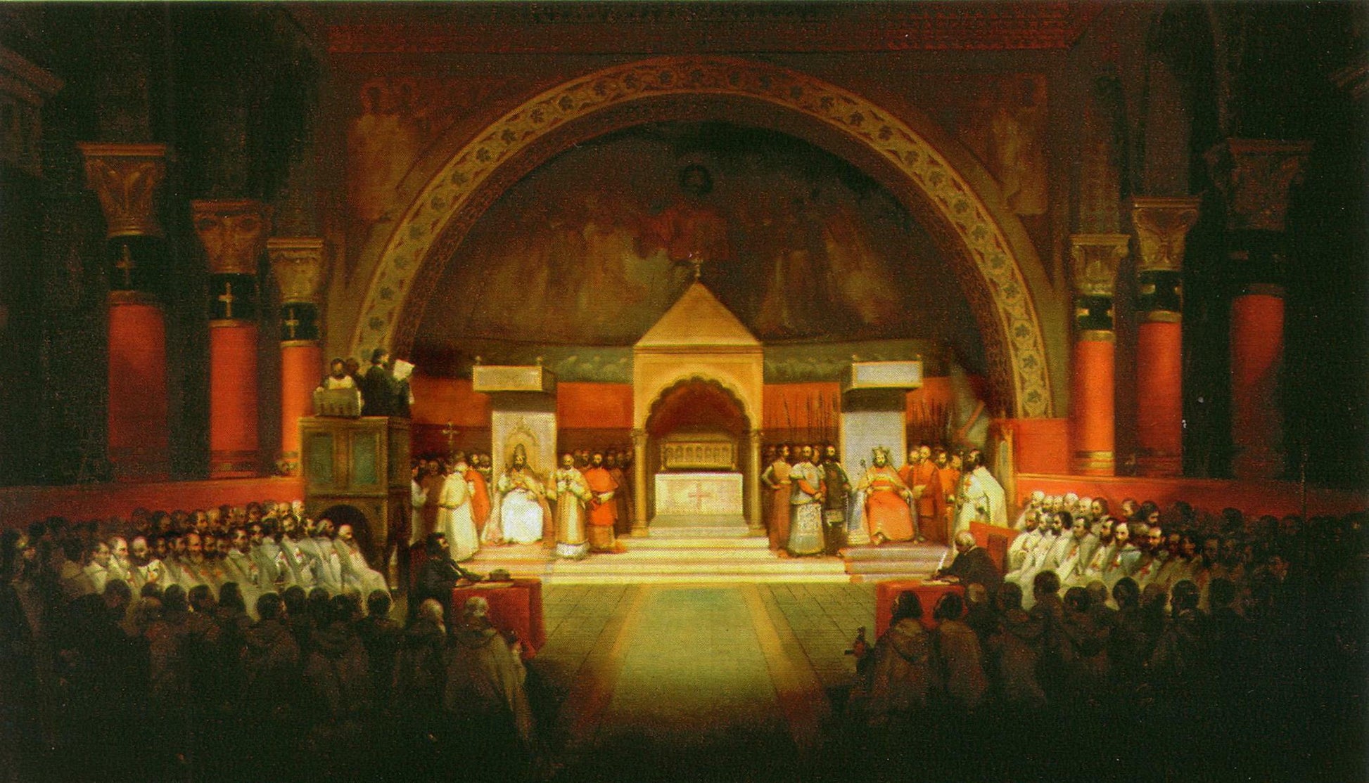 The Chapter of the Order of the Templars held at Paris 22nd April 1147, vintage artwork by François-Marius Granet, 12x8" (A4) Poster