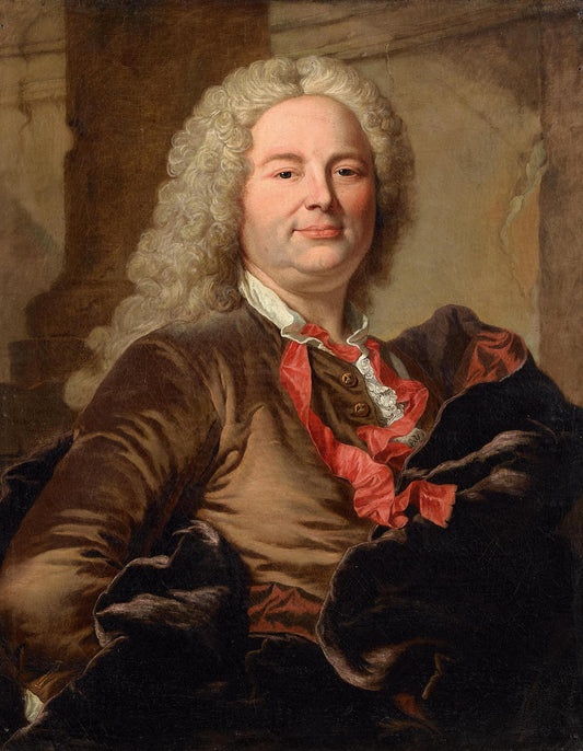 Portrait of Charles Claude Ange Dupleix de Bacquencourt, vintage artwork by Hyacinthe Rigaud, 12x8" (A4) Poster