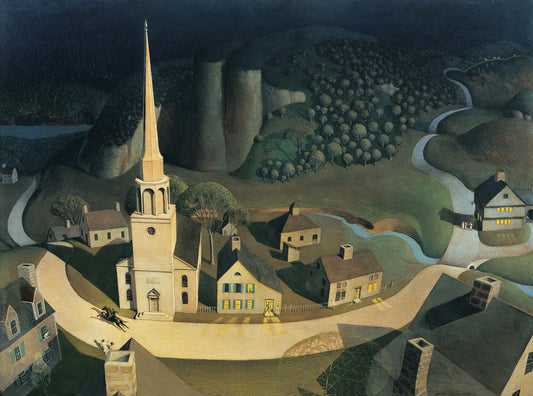 The Midnight Ride of Paul Revere, vintage artwork by Grant Wood, 12x8" (A4) Poster