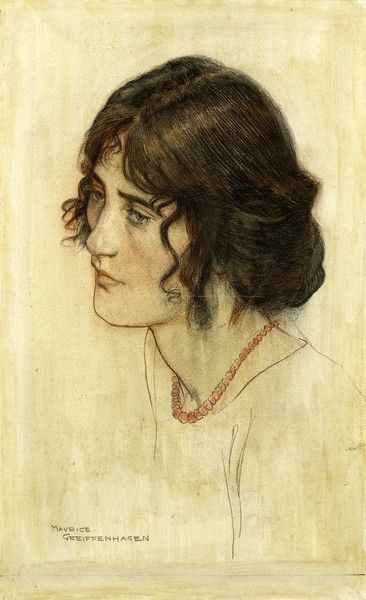  a Lady with Coral Necklace by Maurice William Greiffenhagen,A3(16x12")Poster