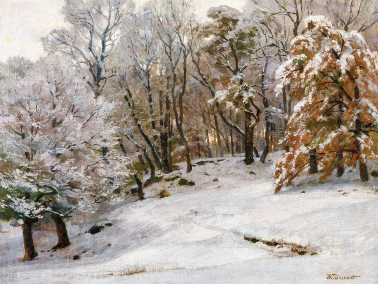 A Winter's Day, vintage artwork by Hugo Darnaut, 12x8" (A4) Poster