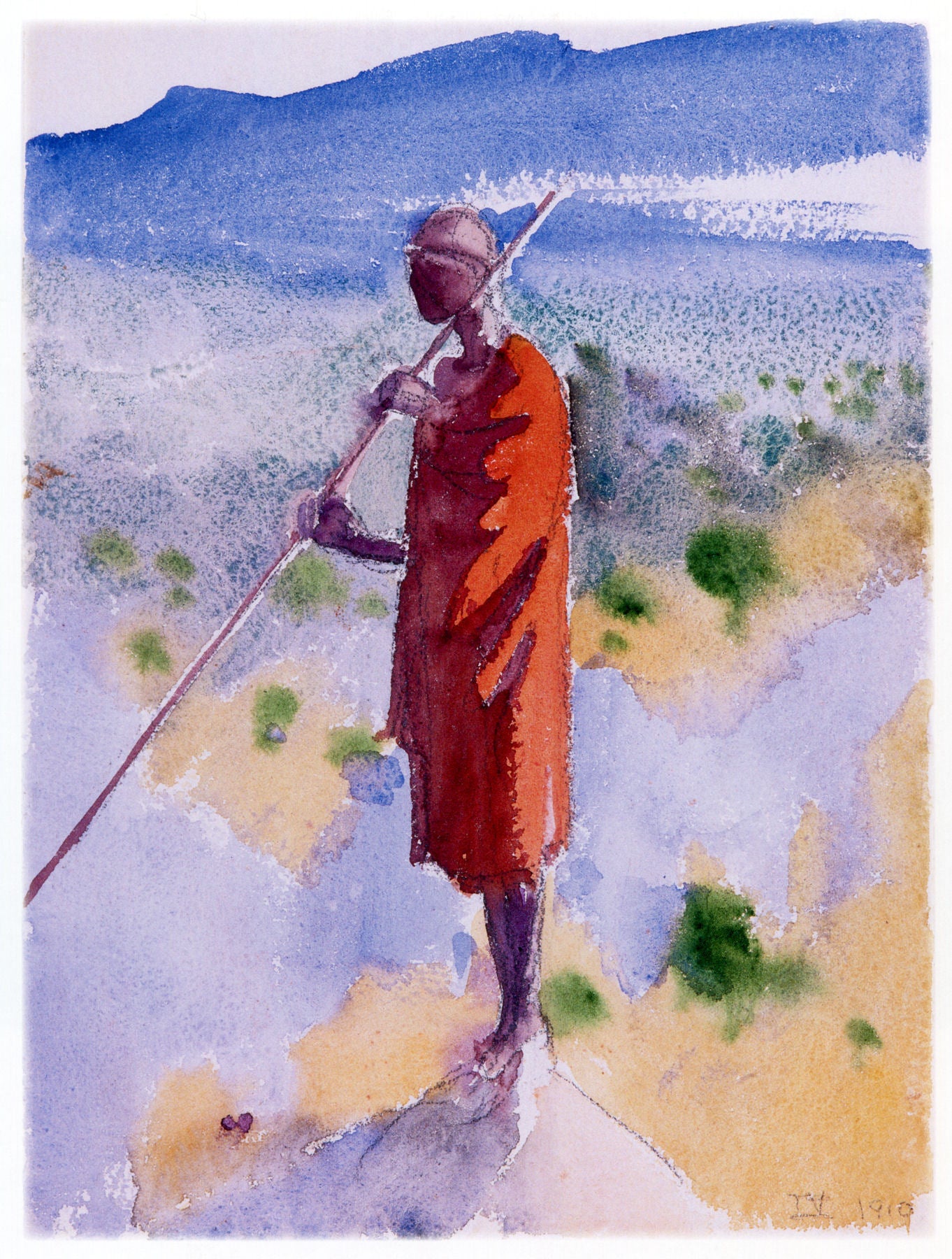 Kikuyu in a Red Cloak by Akseli Gallen-Kallela,A3(16x12")Poster