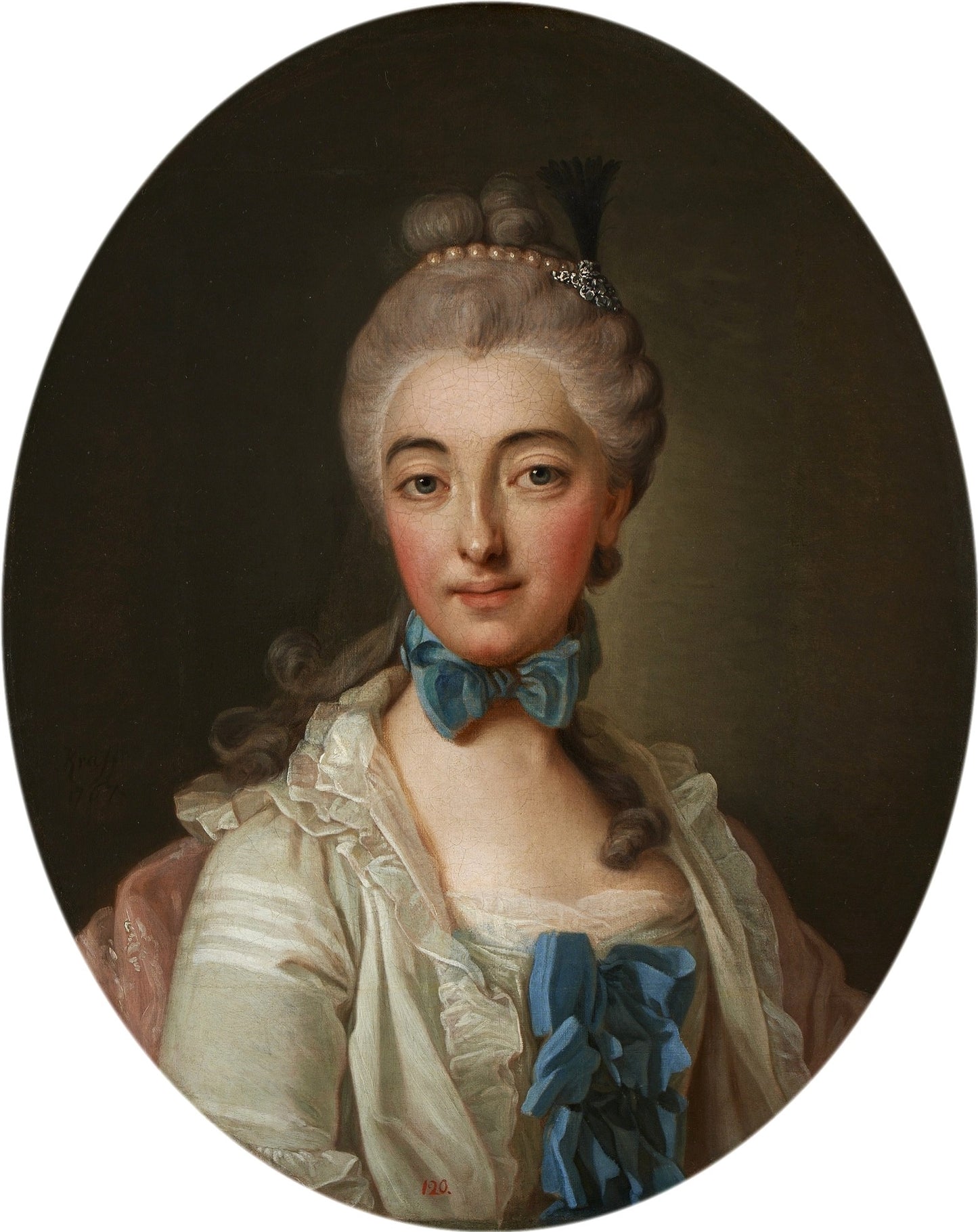 Portrait of Izabela Lubomirska, vintage artwork by Per Krafft the Elder, 12x8" (A4) Poster
