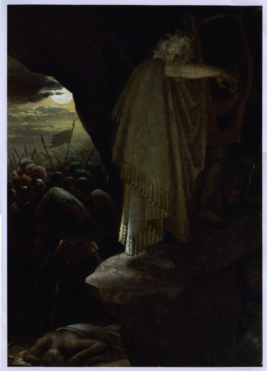 Le Barde, vintage artwork by Anne-Louis Girodet de Roussy-Trioson, 12x8" (A4) Poster